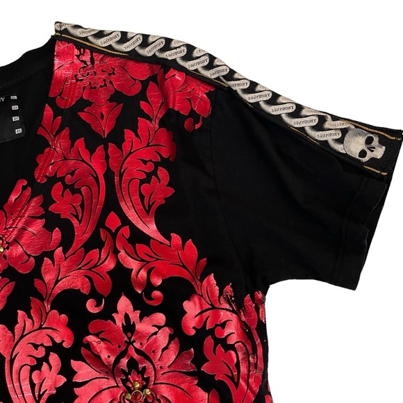 The Saints Sinphony Red Leaves Studded Graphic Shirt Large - Picture 8 of 11